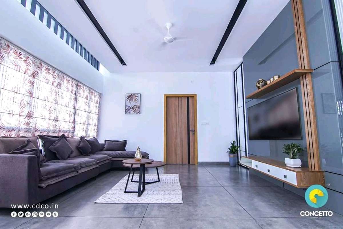 Ceiling, Living, Furniture, Storage, Table Designs by Architect Concetto Design Co, Kozhikode | Kolo