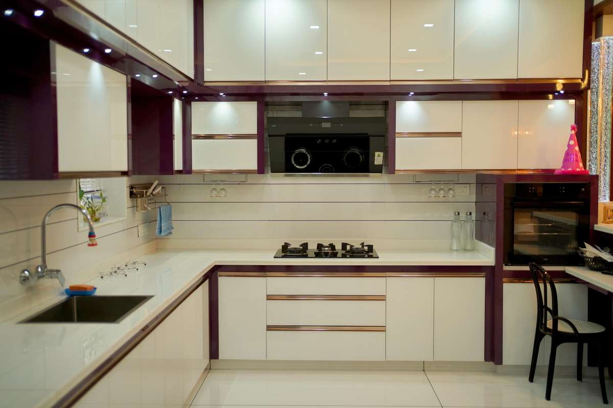Kitchen, Lighting, Storage Designs by Interior Designer Sajeesh Venu, Thrissur | Kolo
