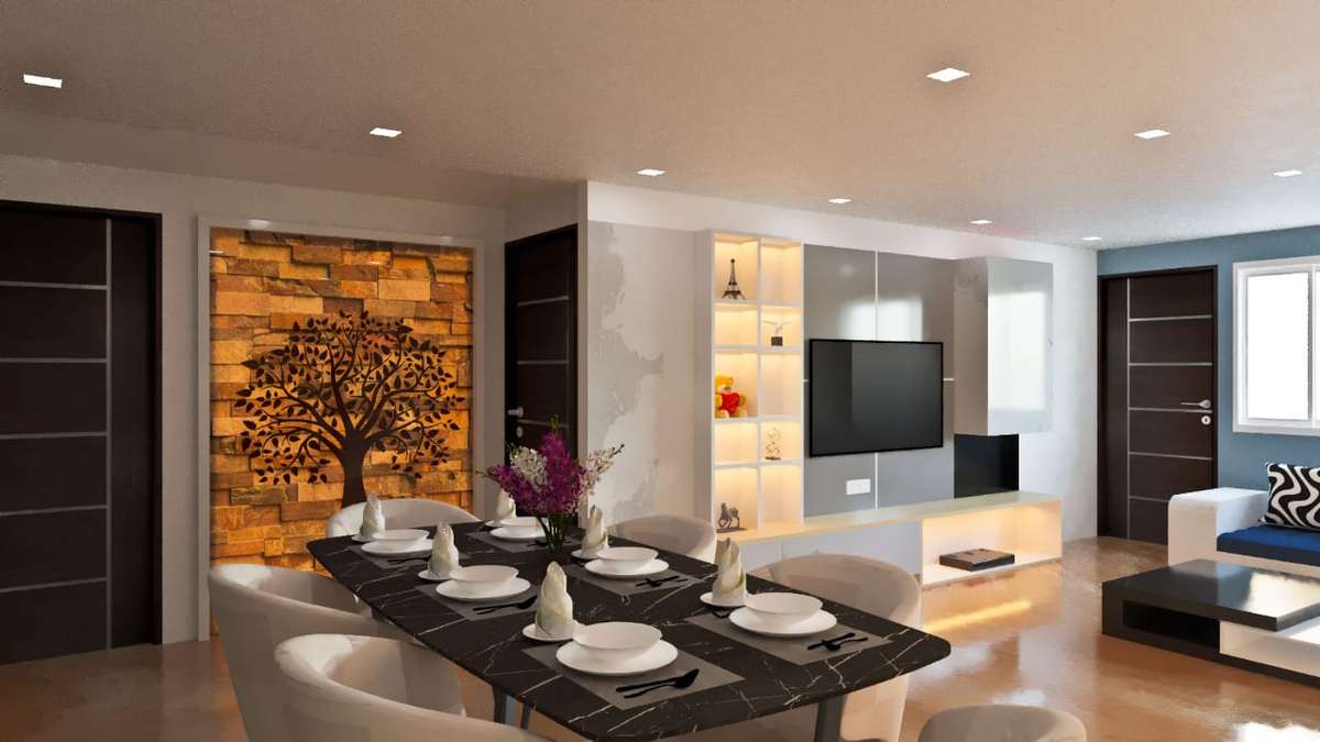 Dining, Lighting, Living, Furniture, Table, Storage Designs by Architect Gaurav Sharma, Faridabad | Kolo