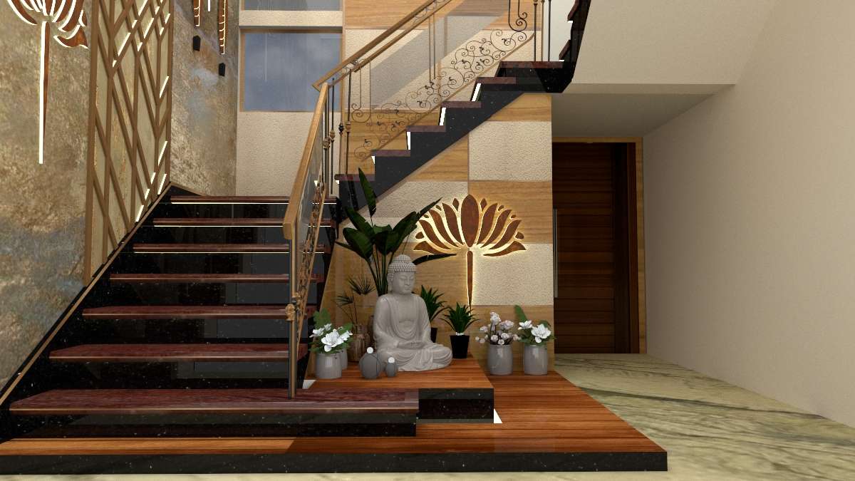 Home Decor, Prayer Room, Staircase, Storage, Wall Designs by Interior Designer Gunjan Deshma, Jaipur | Kolo