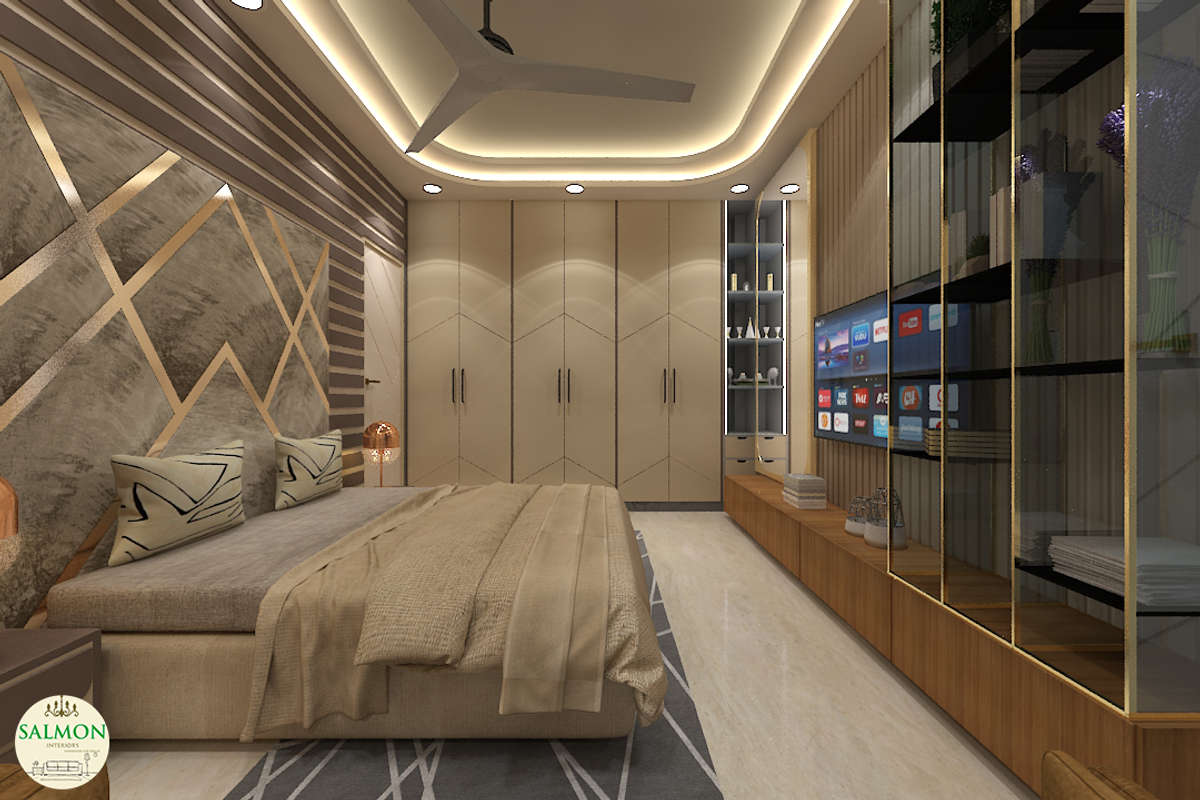 Ceiling, Furniture, Lighting, Storage, Bedroom Designs by Interior Designer Salmon Interior, Delhi | Kolo
