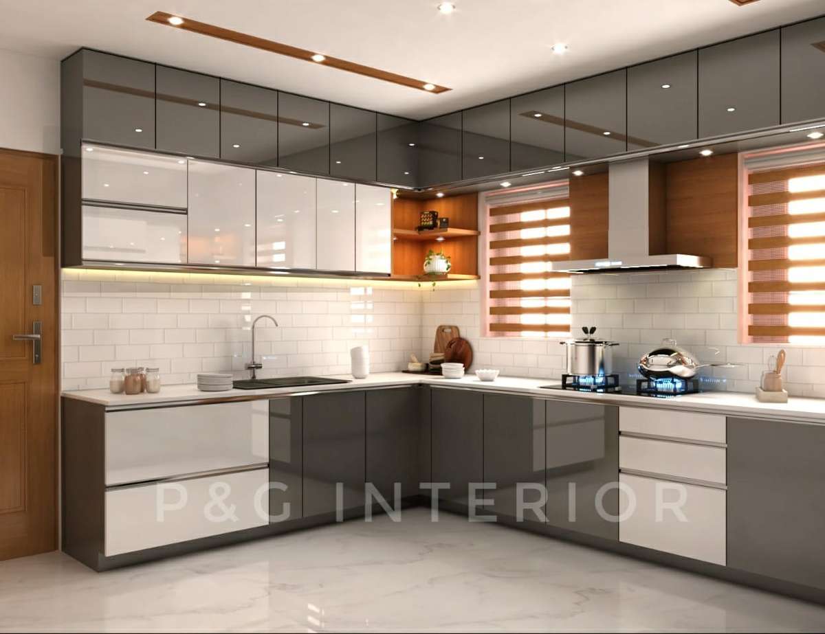 Storage, Kitchen, Lighting Designs by Interior Designer P and G Interiors, Pathanamthitta | Kolo
