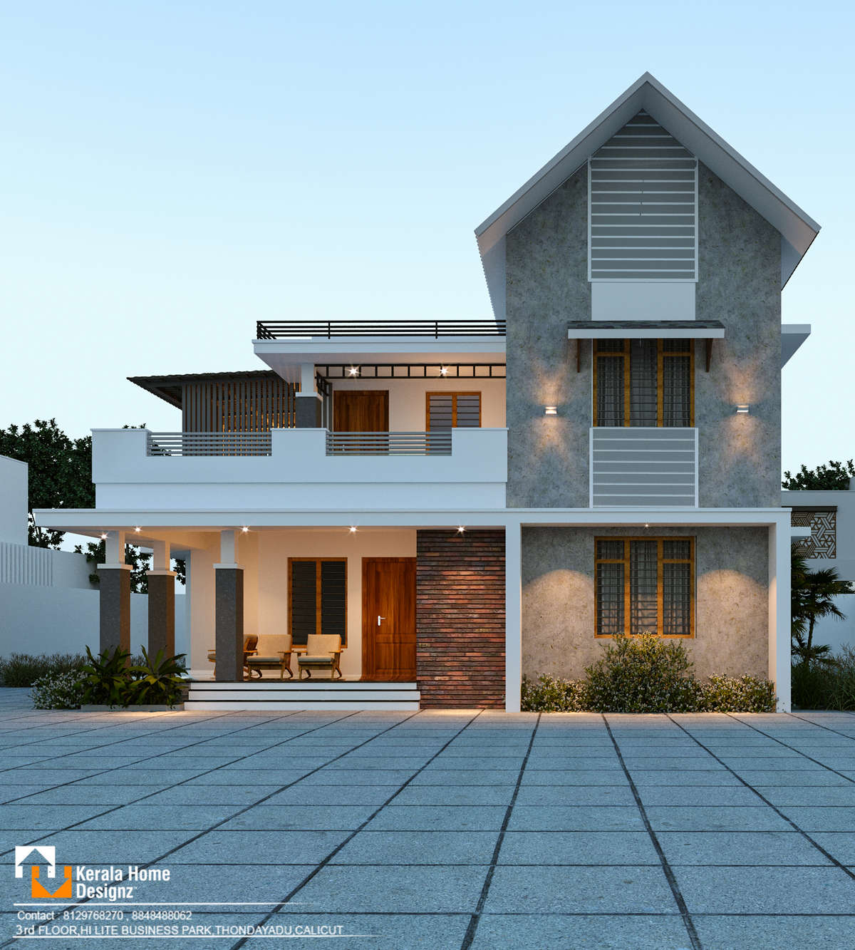 Exterior, Lighting Designs by 3D & CAD Kerala Home Designz, Kozhikode