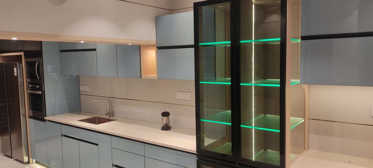 Kitchen, Lighting, Storage Designs by Interior Designer Krisobh RK, Kannur | Kolo