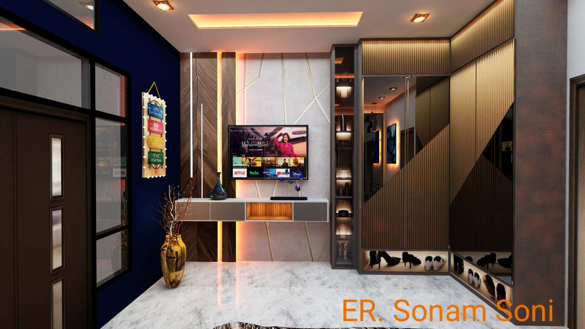 Ceiling, Furniture, Storage, Bedroom, Wall Designs by Civil Engineer Er Sonam soni, Indore | Kolo