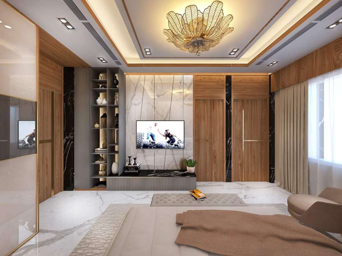 Ceiling, Lighting, Furniture, Storage, Bedroom Designs by Interior Designer paridhi rai, Jaipur | Kolo
