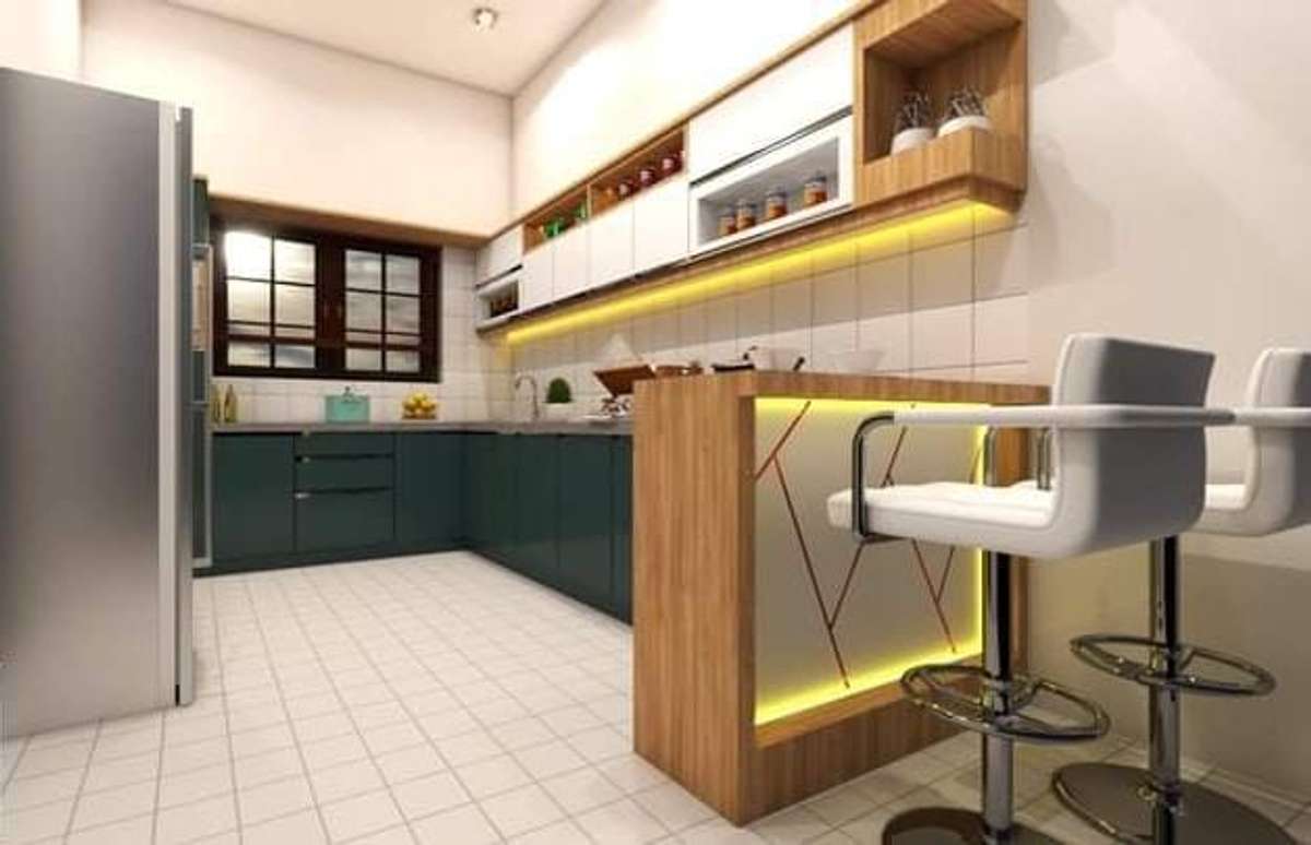 Kitchen, Lighting, Storage Designs by Interior Designer Idealcreativeinteriors pathanamthitta, Pathanamthitta | Kolo