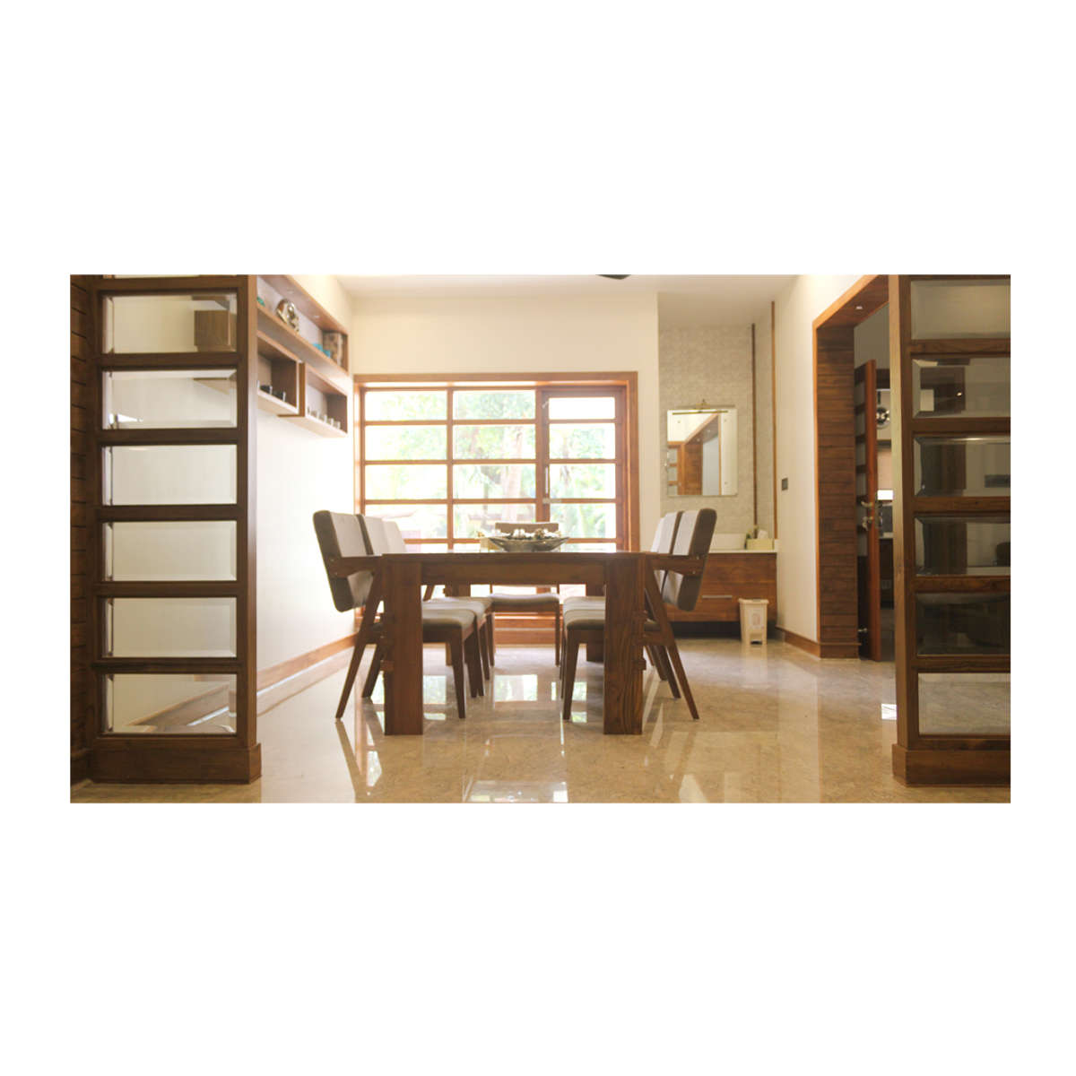 Dining, Furniture, Table, Storage, Window Designs by Architect Dedeev Vijayan, Kozhikode | Kolo