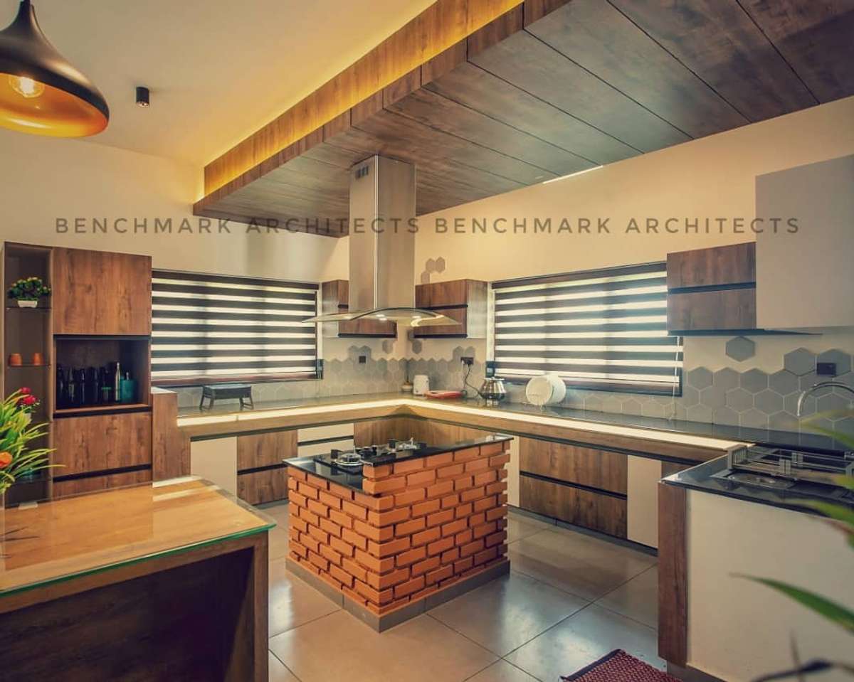 Kitchen, Lighting, Storage Designs by Architect Ar Emil Jean, Kannur | Kolo