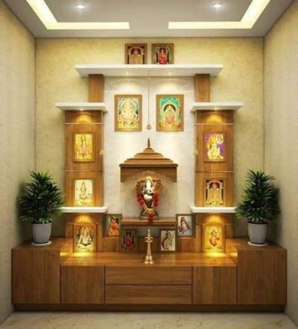 Prayer Room, Storage Designs by Contractor Modern Interior Resolution, Delhi | Kolo