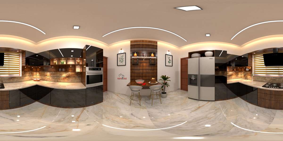 Kitchen, Lighting, Storage Designs by Interior Designer lnn a, Alappuzha | Kolo