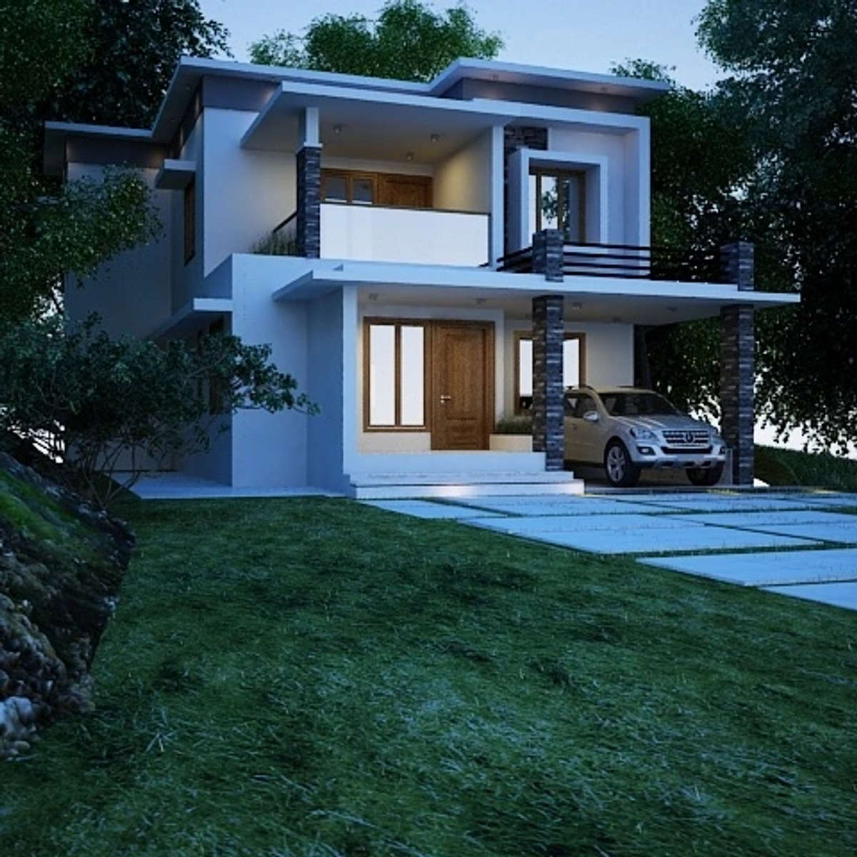 Exterior, Lighting Designs by Civil Engineer Shan Tirur, Malappuram | Kolo