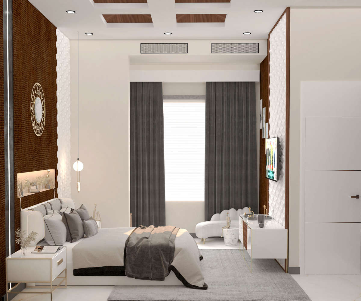Bedroom, Furniture, Lighting Designs by Interior Designer Råvi Patidar, Jaipur | Kolo