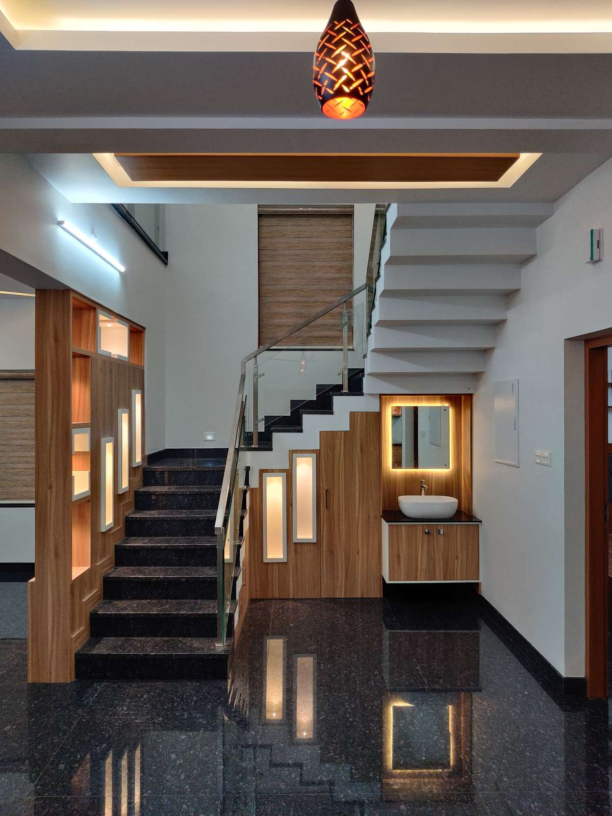 Staircase, Ceiling, Lighting Designs by Civil Engineer SIRIN MB, Alappuzha | Kolo