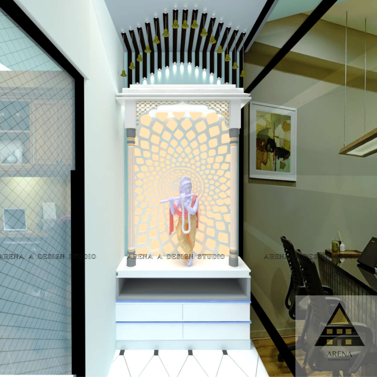 Prayer Room, Storage Designs by Interior Designer vidhi interior designer, Jaipur | Kolo