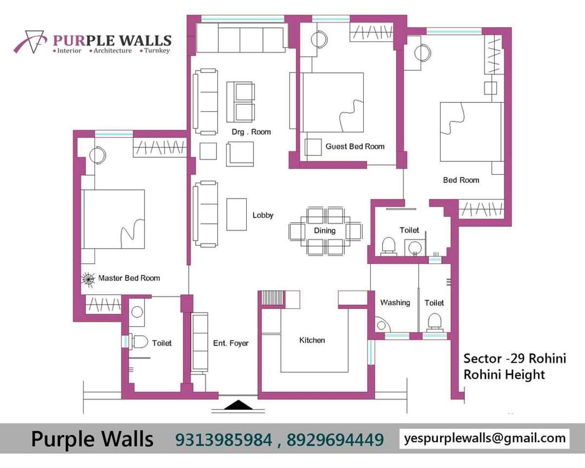 Designs by Interior Designer Purple Walls, Delhi | Kolo
