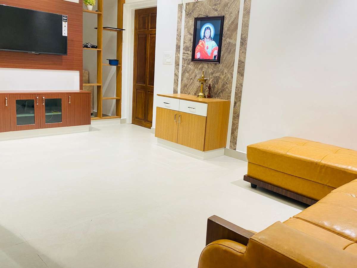 Flooring, Prayer Room, Storage Designs by Contractor Happiness Projects Builders  Developers, Ernakulam | Kolo