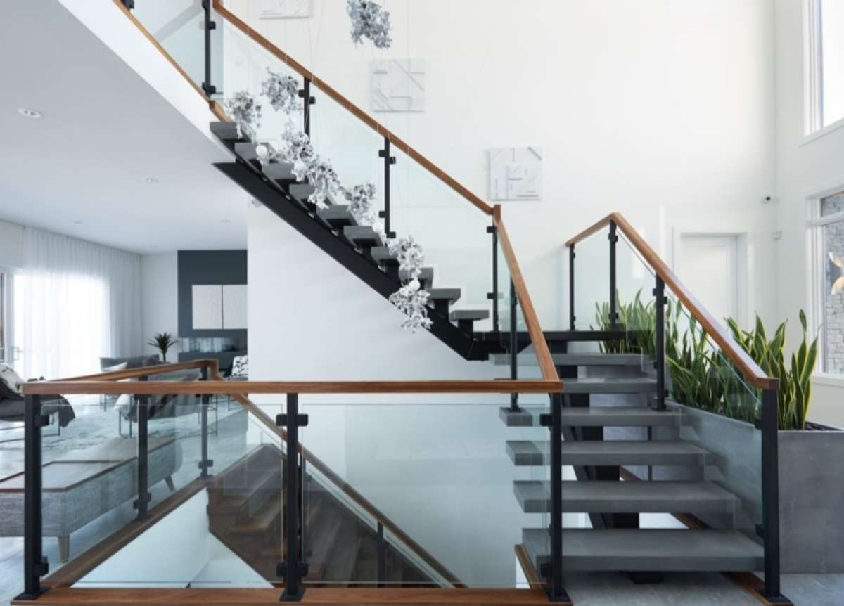 Furniture, Living, Staircase, Home Decor, Wall Designs by Glazier Jibi Sebastian Sebastian, Alappuzha | Kolo