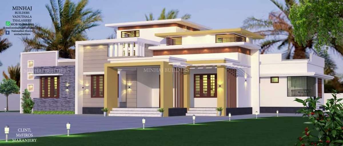 Exterior, Lighting Designs by Civil Engineer Dr NAFEESATHUL MIZRIYA MINHAJ BUILDERS, Thrissur | Kolo