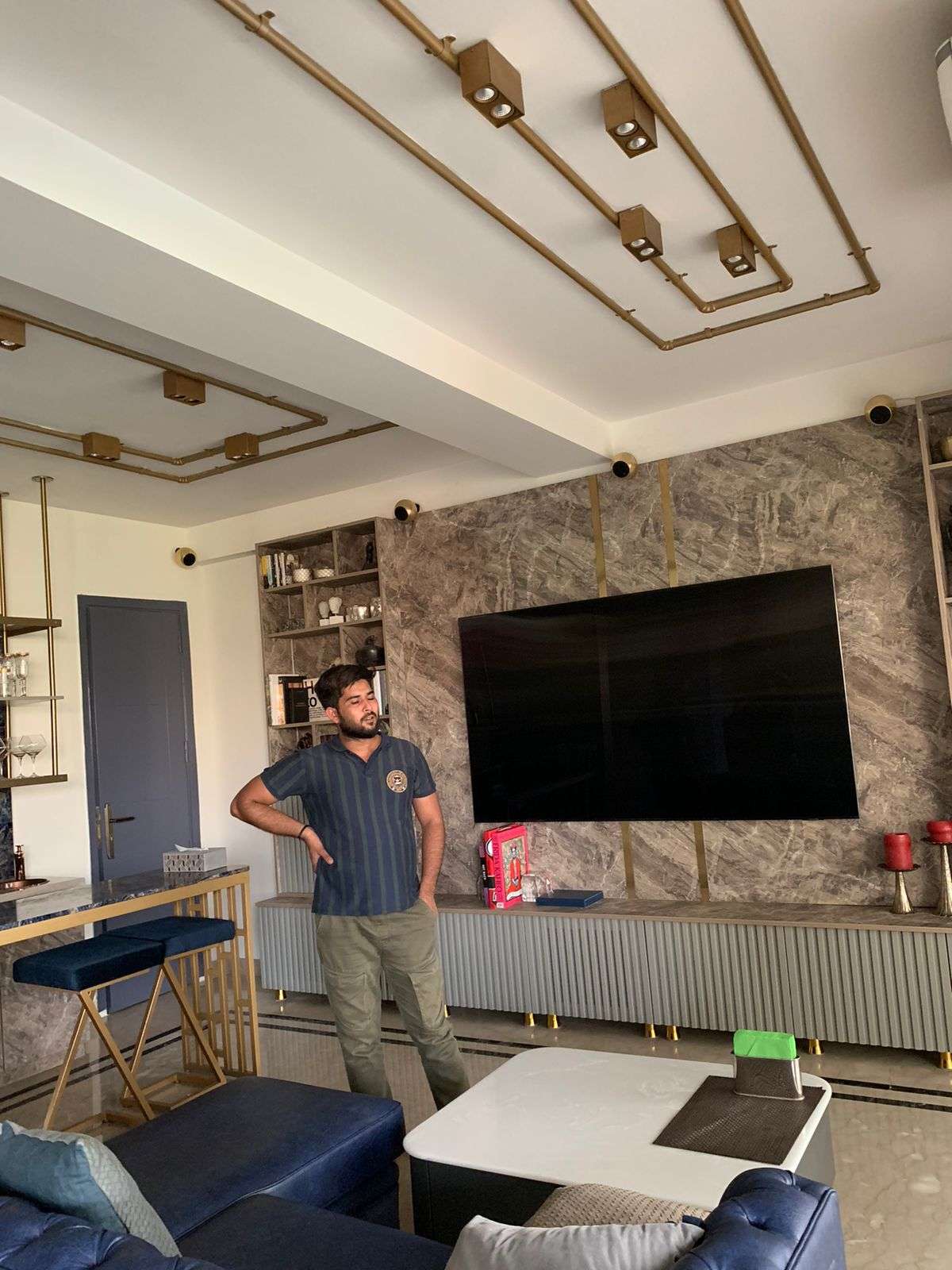Ceiling, Living, Storage Designs by Interior Designer Design Essence, Delhi | Kolo