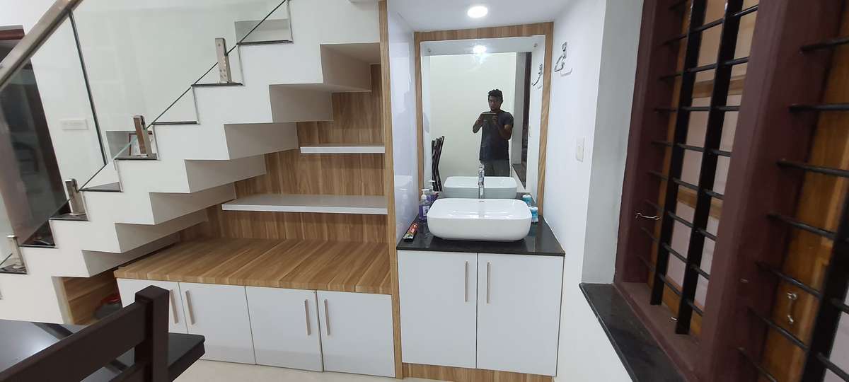 Dining, Lighting, Storage, Staircase Designs by Carpenter sameesh S Anand, Kollam | Kolo