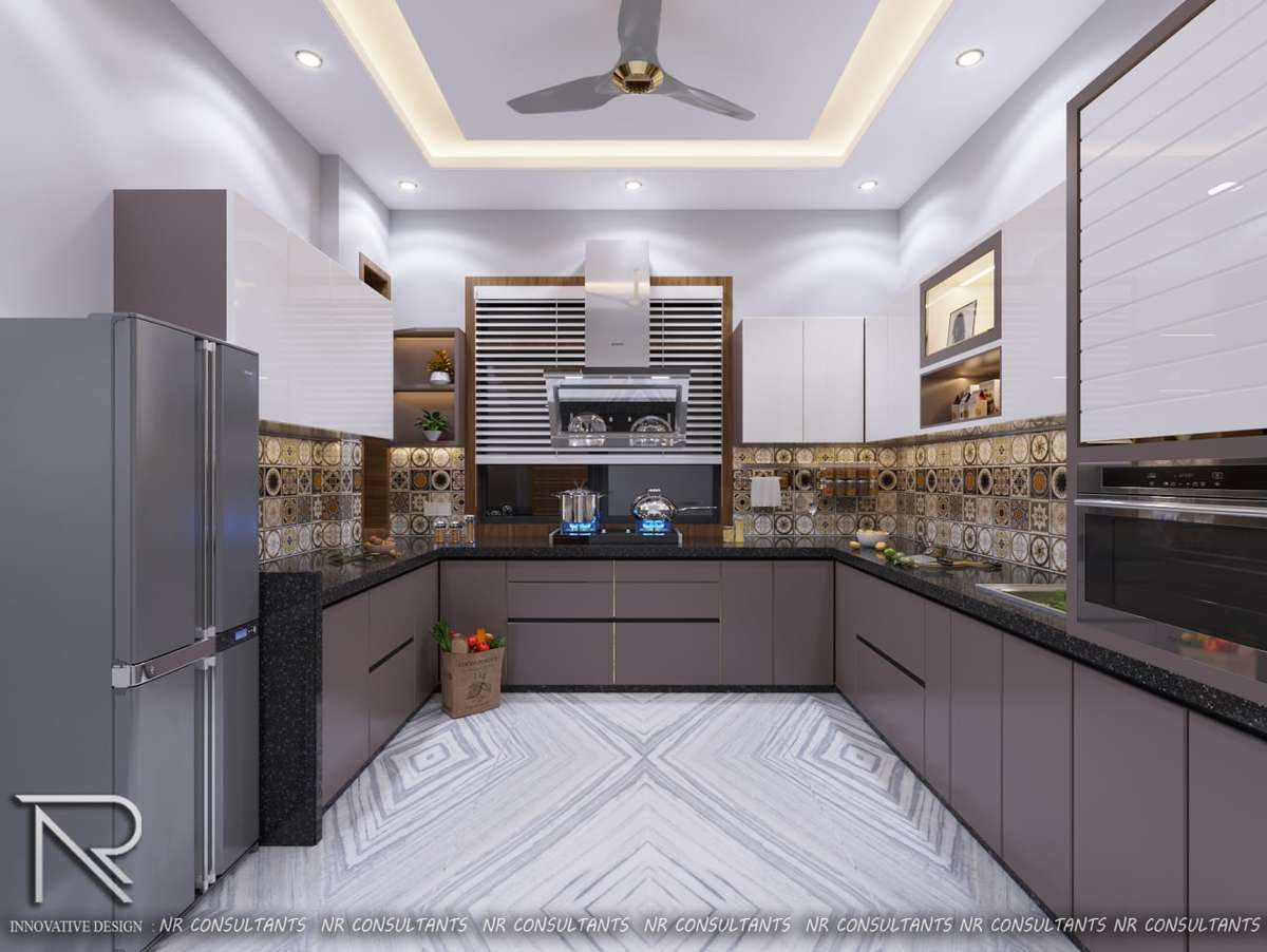 Ceiling, Kitchen, Lighting, Storage Designs by Architect Mahesh kumar, Ajmer | Kolo
