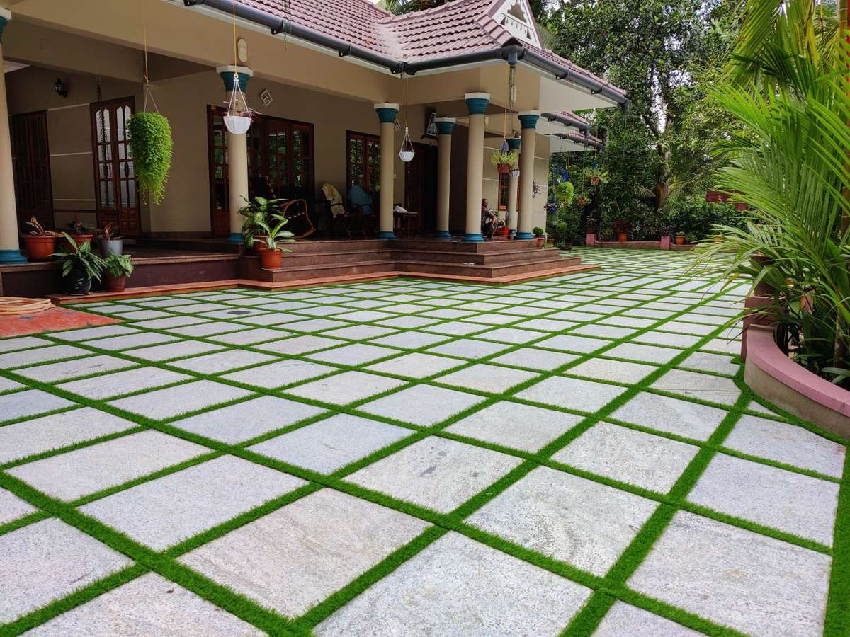 Outdoor, Flooring, Exterior Designs by Architect Rajan Daniel, Kottayam | Kolo