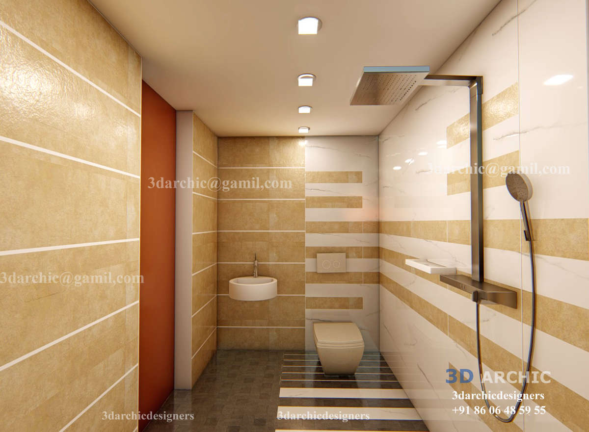 Bathroom, Wall, Lighting Designs by Architect 3D ARCHIC DESIGNERS, Thiruvananthapuram | Kolo