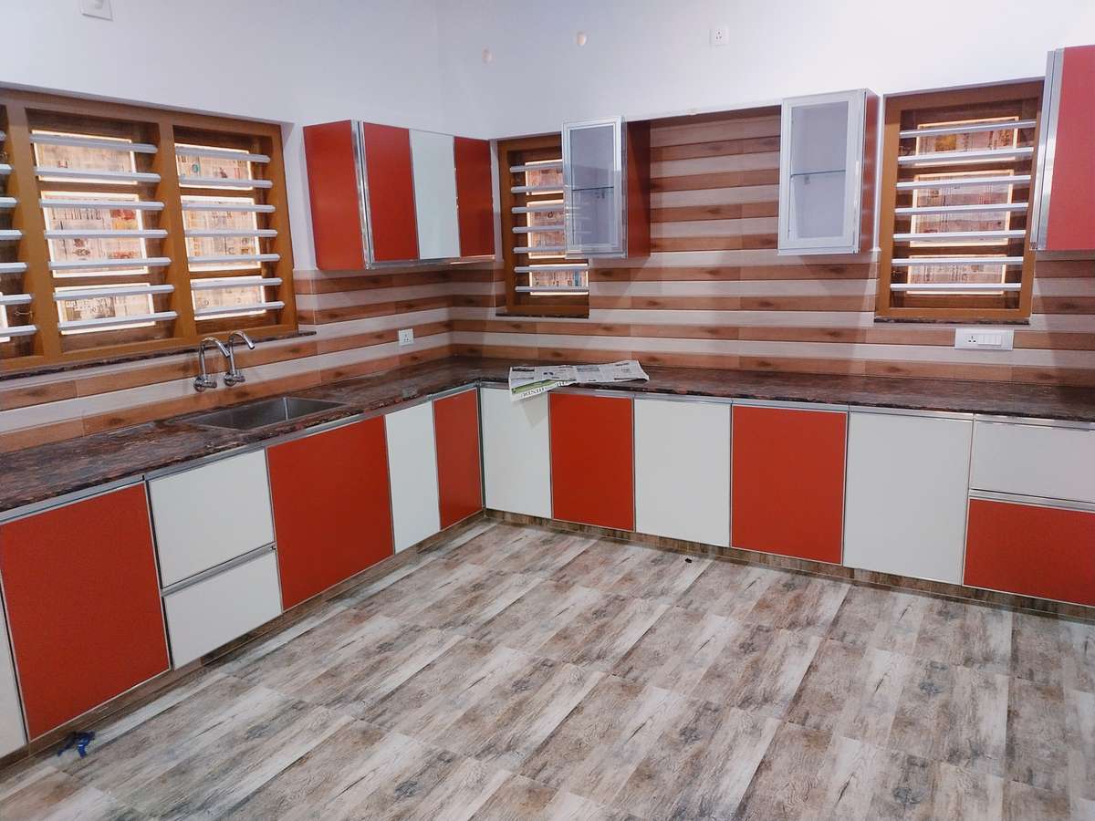 Flooring, Kitchen, Storage Designs by Contractor Anu Radhakrishan Nair, Idukki | Kolo