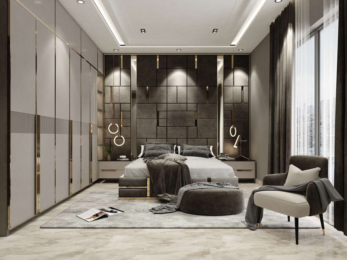 Furniture, Bedroom, Storage, Lighting, Wall Designs by Architect madan paliwal, Ghaziabad | Kolo