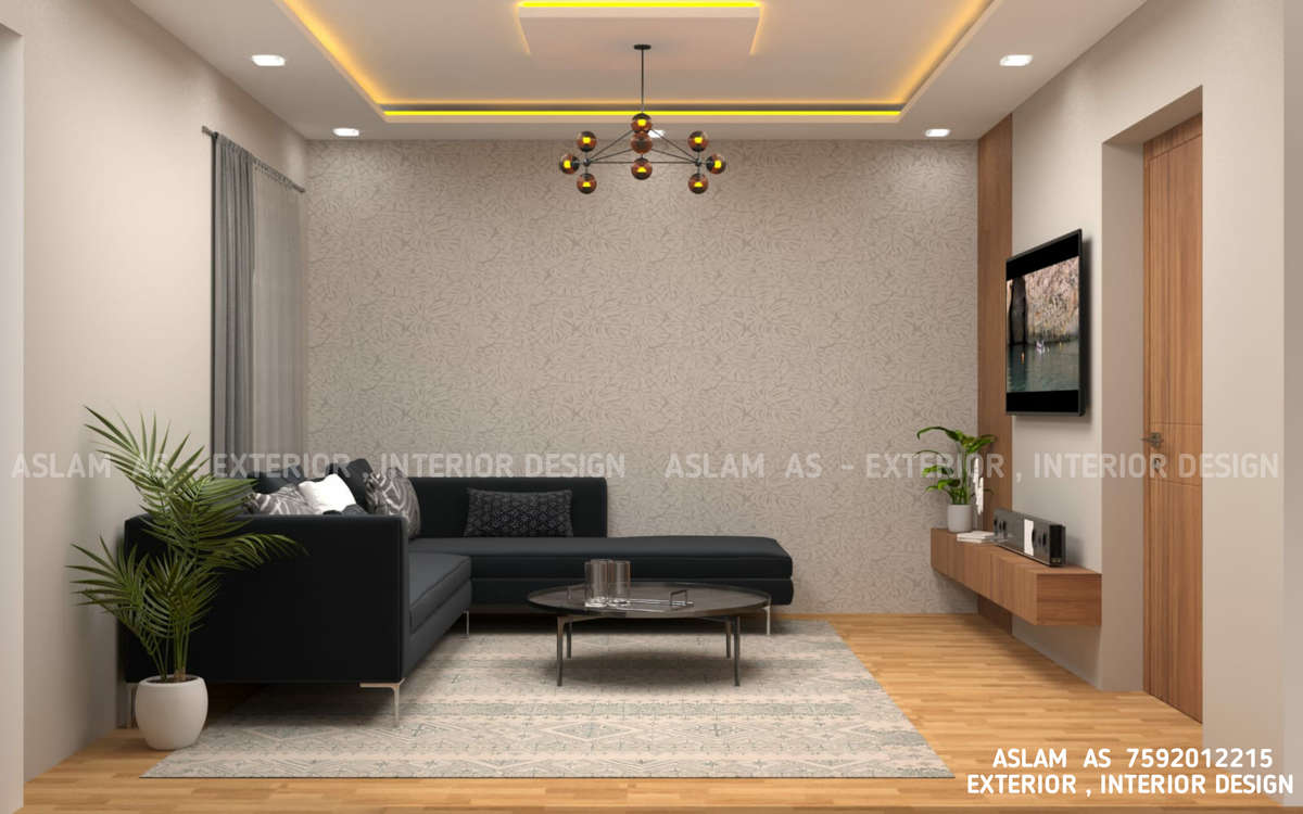 Ceiling, Lighting, Living Designs by Interior Designer SHAFEEQ ASLAM, Malappuram | Kolo