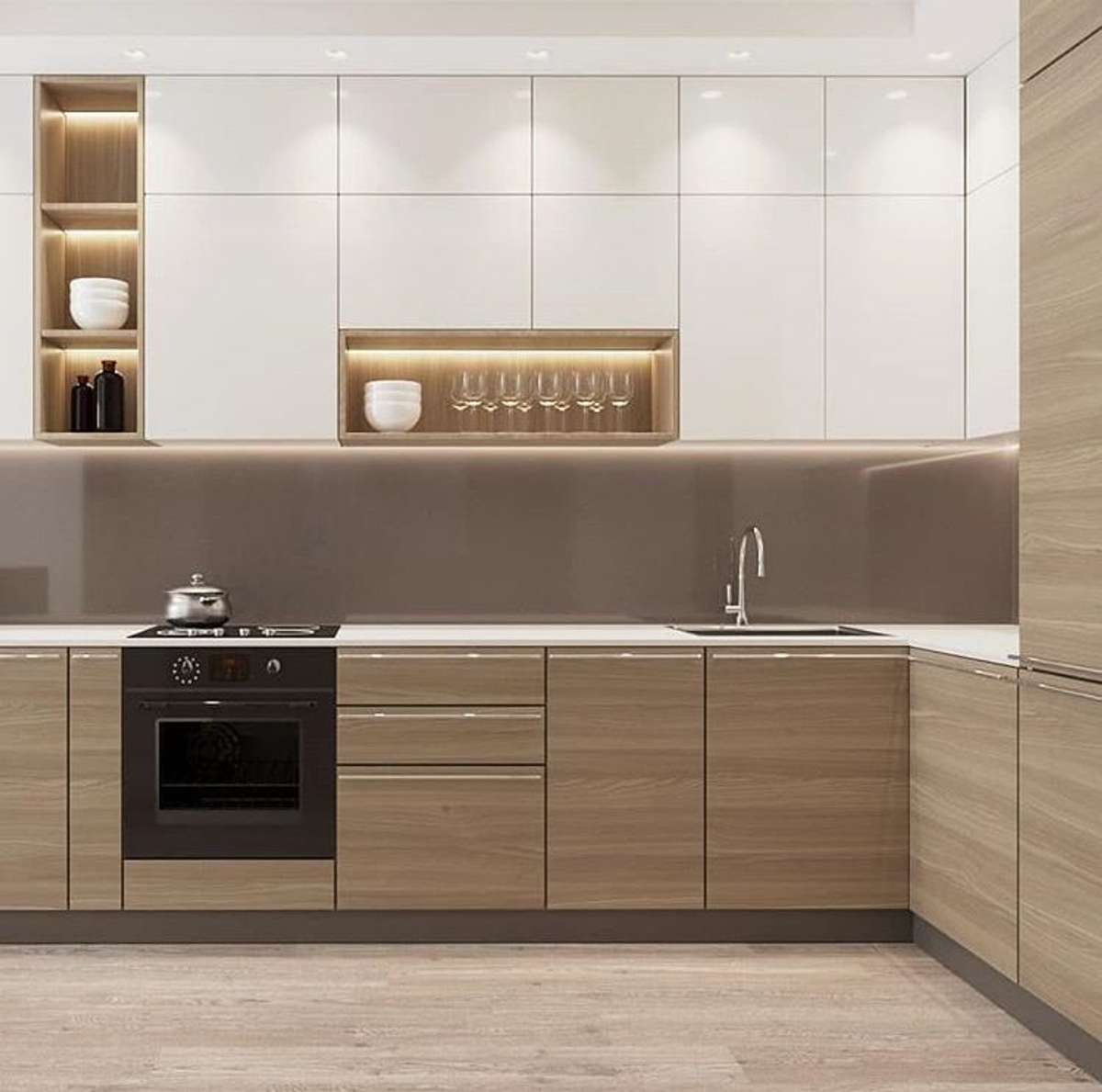 Kitchen, Lighting, Storage Designs by Interior Designer azed interiors, Kasaragod | Kolo