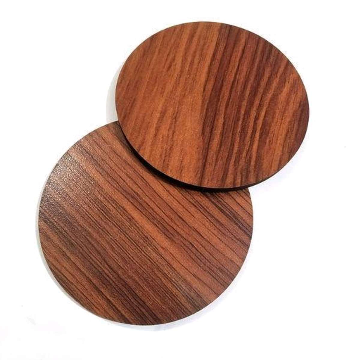 Round Wood Coaster 6 Piece Set