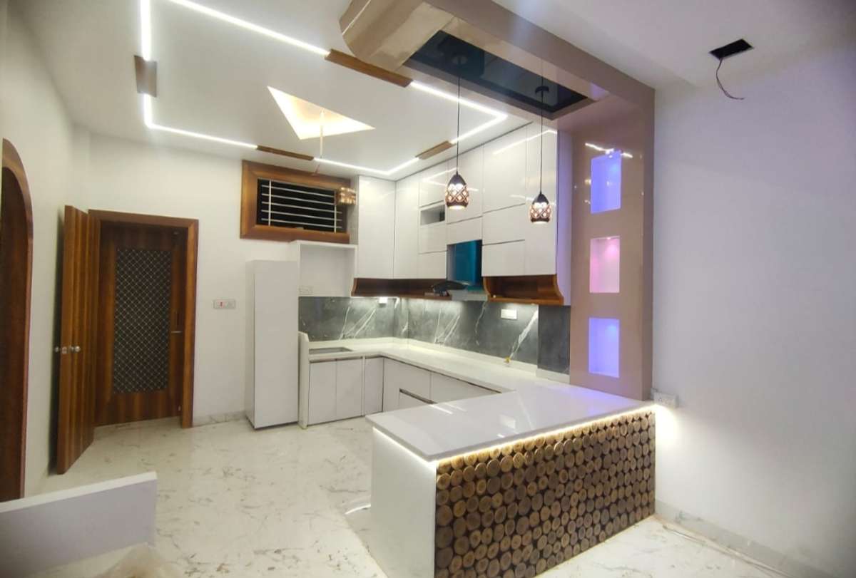 Ceiling, Kitchen, Lighting, Storage Designs by Civil Engineer Er Sonam soni, Indore | Kolo