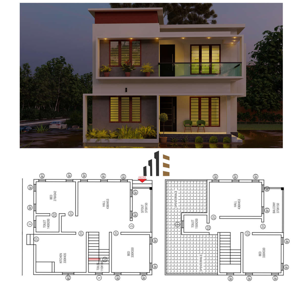 Exterior, Plans Designs by Architect bihash arshak, Palakkad | Kolo
