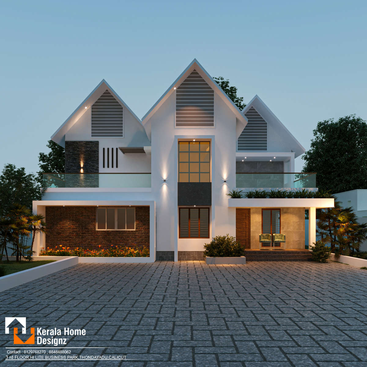 Exterior, Lighting Designs by 3D & CAD Kerala Home Designz, Kozhikode | Kolo