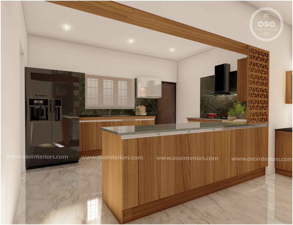 Kitchen, Storage, Lighting Designs by Interior Designer OSO Home Interiors, Ernakulam | Kolo