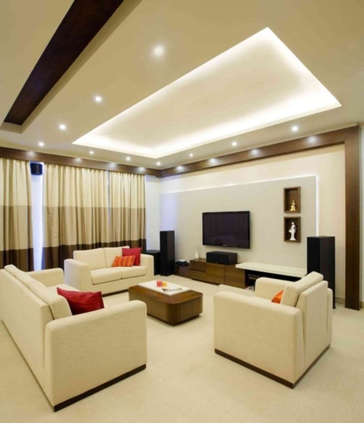 Ceiling, Furniture, Lighting, Living, Storage, Table Designs by Contractor The Decorators, Delhi | Kolo