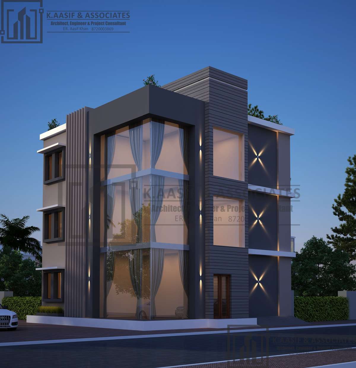 Exterior, Lighting Designs by Civil Engineer ER Aasif Khan, Indore | Kolo