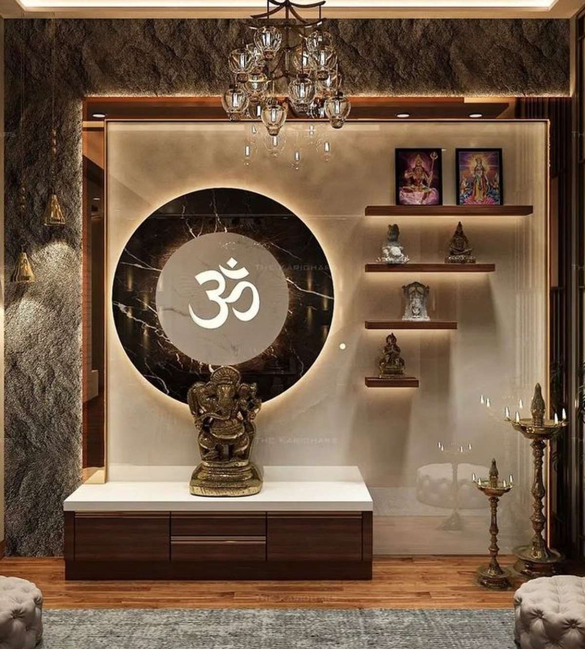 Lighting, Prayer Room Designs by Interior Designer MAJESTIC INTERIORS ®, Faridabad | Kolo