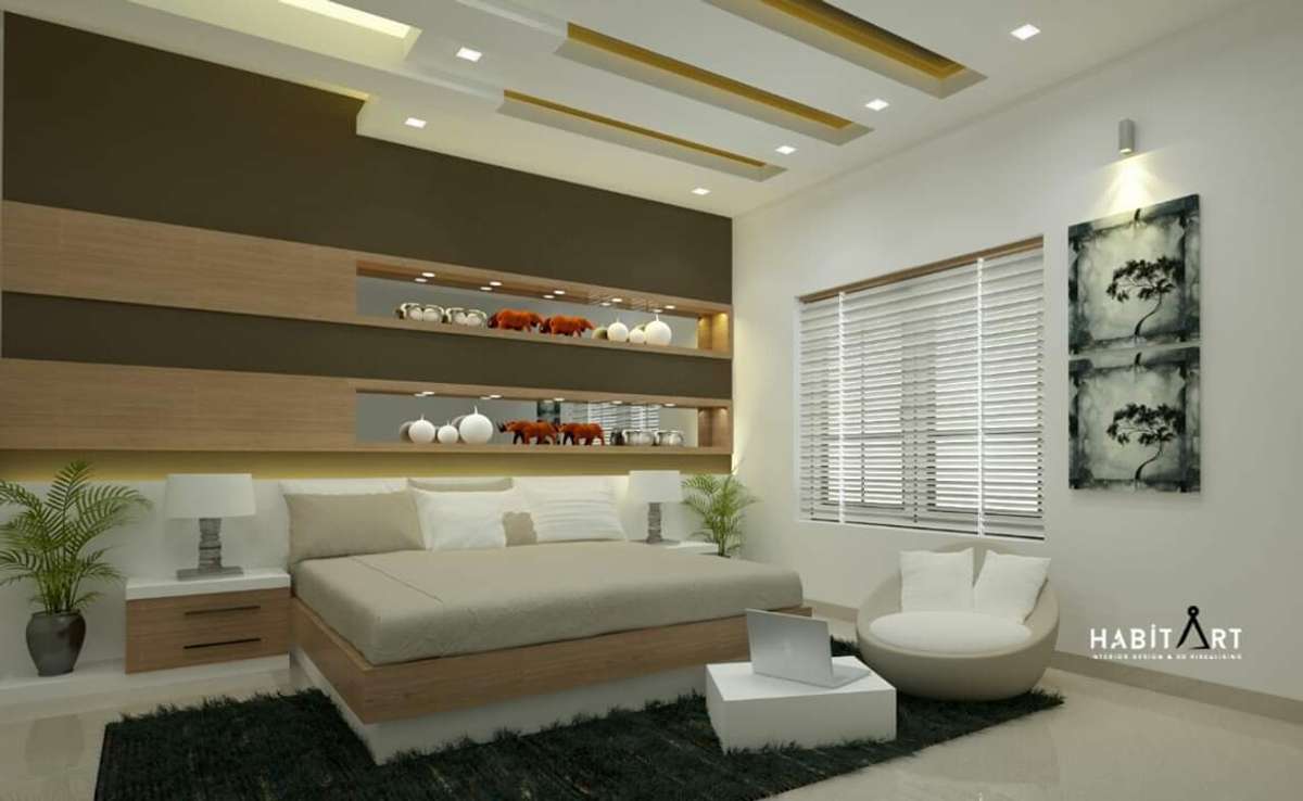 Furniture, Lighting, Storage, Bedroom Designs by Interior Designer ℍ𝔸𝔹𝕀𝕋 𝔸ℝ𝕋 𝕊𝕋𝕌𝔻𝕀𝕆, Ernakulam | Kolo