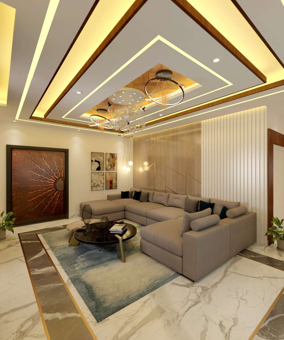 Ceiling, Living, Lighting, Furniture Designs by Civil Engineer Sarath S, Alappuzha | Kolo