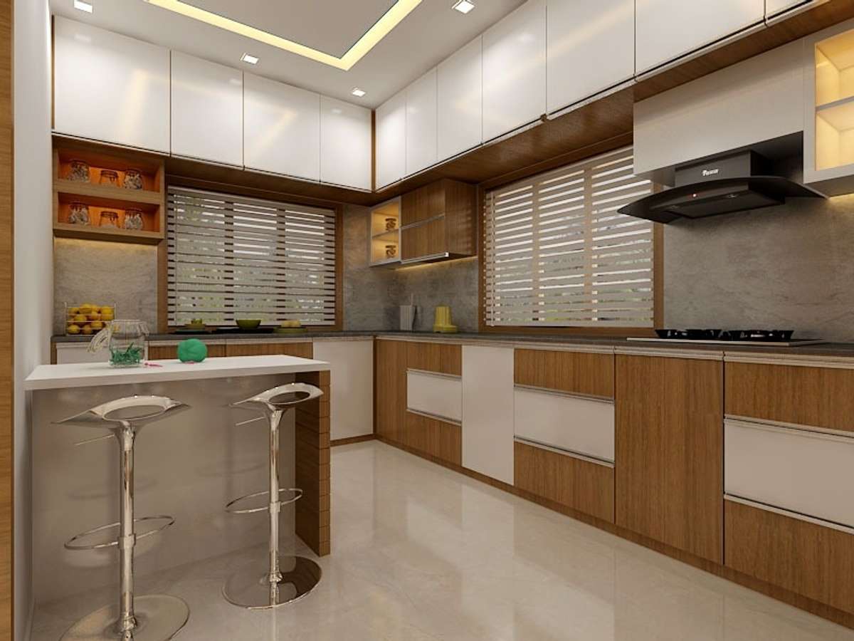 Kitchen, Storage Designs by Interior Designer Abhishek Nambiar, Kannur | Kolo