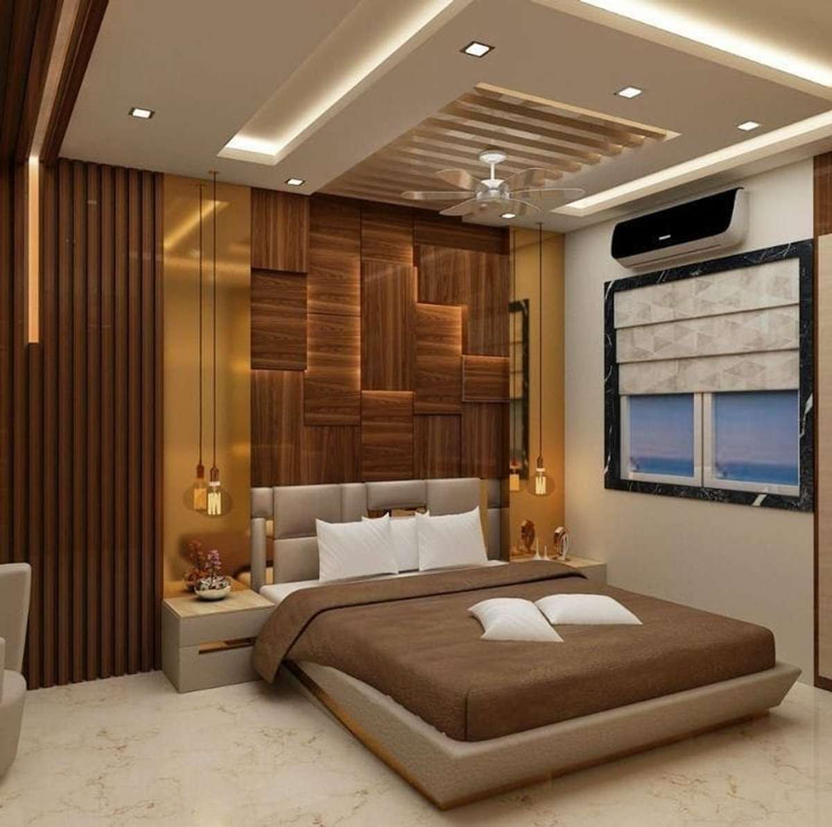 Ceiling, Bedroom, Furniture, Lighting, Storage Designs by Contractor Amir Ansari, Jodhpur | Kolo