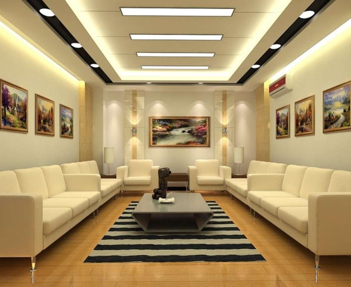 Ceiling, Lighting, Living, Table, Furniture Designs by Interior Designer Yasir Mohd, Kozhikode | Kolo