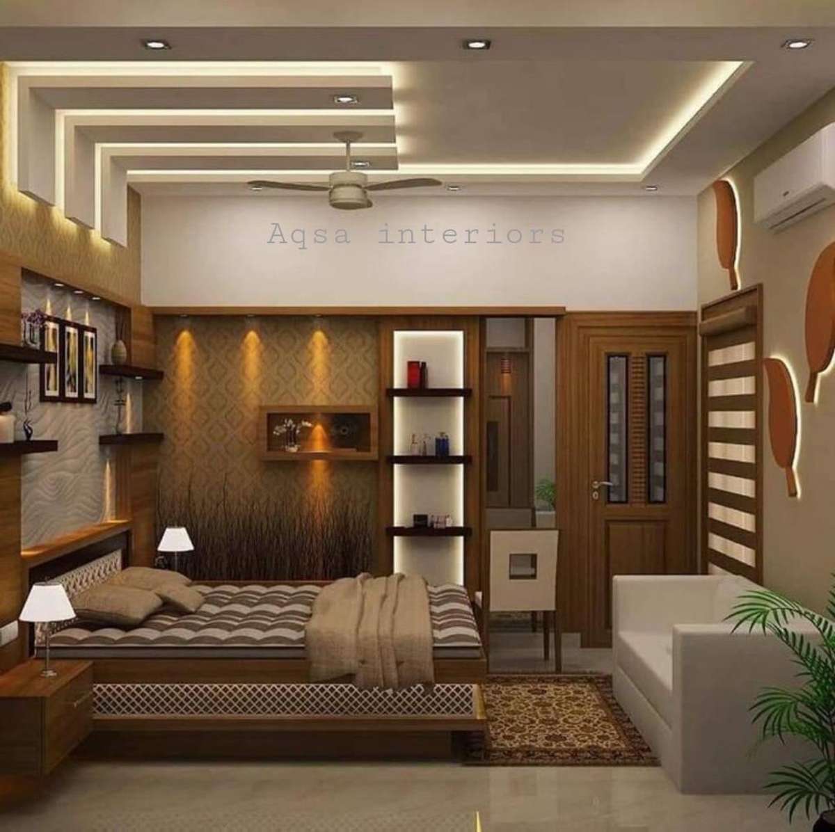 Ceiling, Furniture, Lighting, Storage, Bedroom Designs by Interior Designer Saya Interiors, Ghaziabad | Kolo