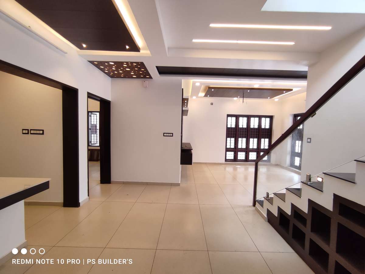 Ceiling, Lighting, Staircase Designs by Civil Engineer PS Builders and Interior Works, Thiruvananthapuram | Kolo