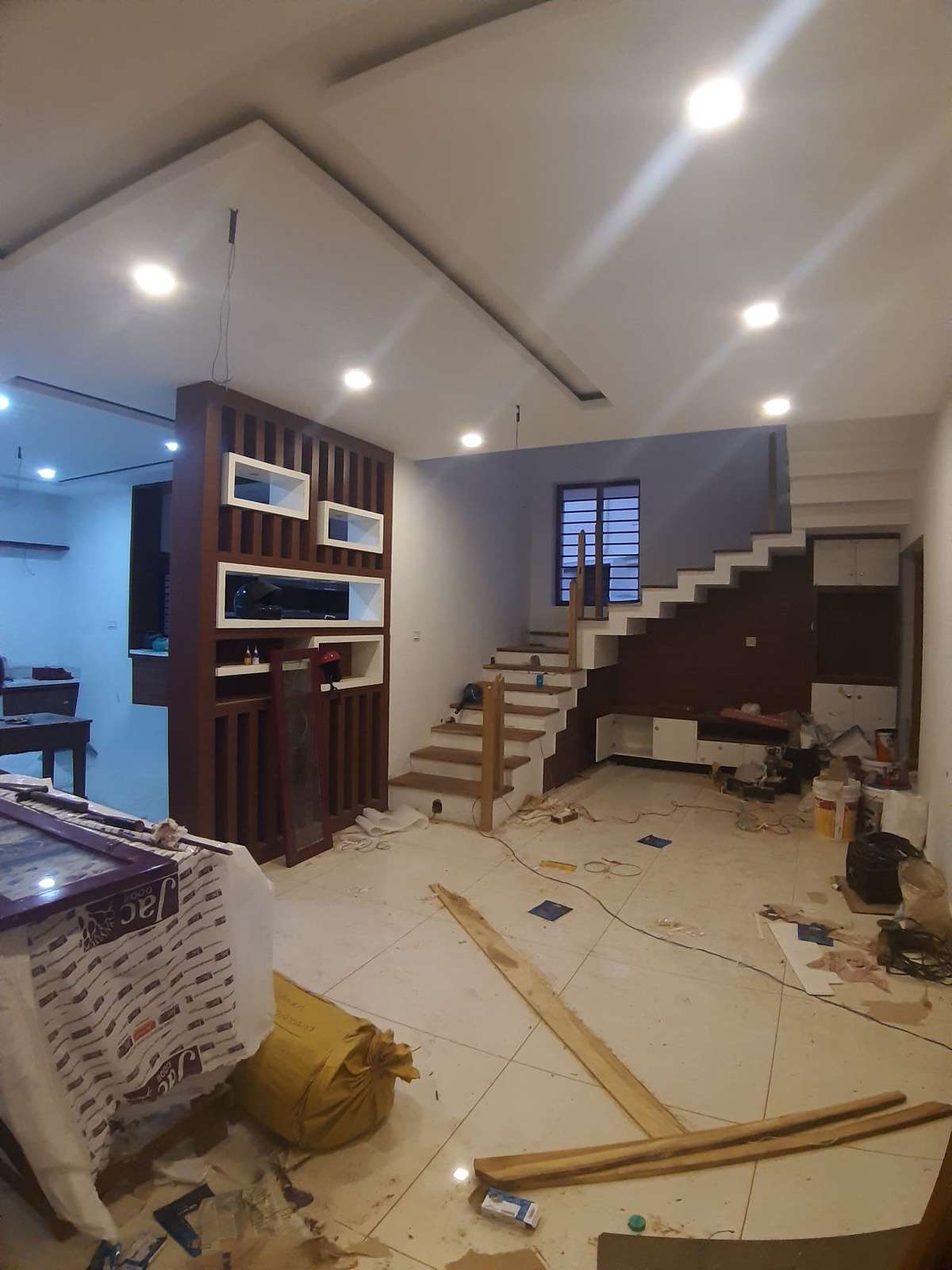 tv unit design under staircase