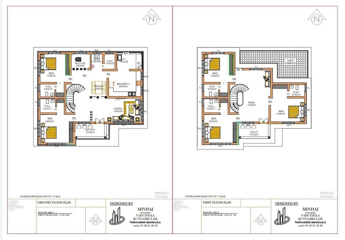 Designs by Civil Engineer Dr NAFEESATHUL MIZRIYA MINHAJ BUILDERS, Thrissur | Kolo