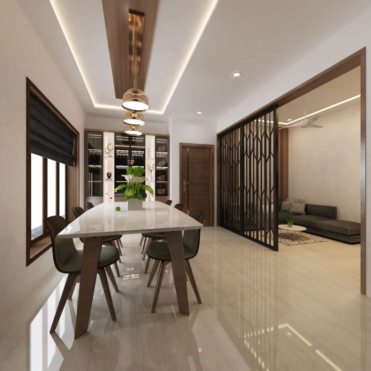 Ceiling, Dining, Furniture, Table, Lighting Designs by 3D & CAD jamshi cv, Kannur | Kolo